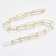Brass Round Oval Paperclip Chain Necklace Making(MAK-S072-06B-LG)-2
