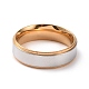 Two Tone 201 Stainless Steel Plain Band Ring for Women(RJEW-I089-21GP)-2