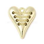 Alloy Pendants, Heart, Rack Plating, Golden, 23.5x19.5x5mm, Hole: 2mm(FIND-L025-04G)