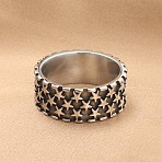 Punk Style 304 Stainless Steel Finger Rings for Men, Star, Antique Silver, US Size 9(18.9mm)(FS-WG83721-03)