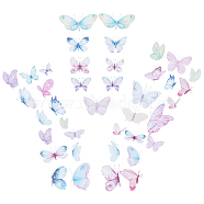 Waterproof PVC Butterfly Pattern Self Adhesive Sticker, for Party Celebrate Decoration, Colorful, 30x20cm, 15pcs/sheet and 25pcs/sheet, 2sheet/set(DIY-WH0221-32)
