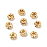 Rack Plating Alloy Beads, Long-Lasting Plated, Cadmium Free & Lead Free, Flower, Real 14K Gold Plated, 6x3mm, Hole: 2.1mm(X-PALLOY-D004-14LG)