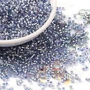 Glass Seed Beads, Silver Lined, Cylinder, Cornflower Blue, 2x1.5mm, Hole: 1.4mm, about 50398pcs/pound(SEED-S042-04B-22)