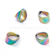 Ion Plating(IP) 304 Stainless Steel Snap on Bails, Rainbow Color, 11x8x7mm(X-STAS-G127-02MC)