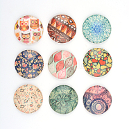 Printed Glass Cabochon, Half Round/Dome, Mixed Color, 16x4mm(GGLA-R037-16mm-M)