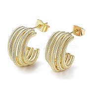 Brass Multi Line Claw Stud Earring for Woman, Real 16K Gold Plated, 17x9mm(EJEW-H137-02G)