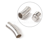 304 Stainless Steel Bayonet Clasps, Column, Stainless Steel Color, 30x12mm, Hole: 8mm(X-STAS-I013-8mm)
