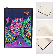 DIY Christmas Theme Diamond Painting Notebook Kits, including PU Leather Book, Resin Rhinestones, Pen, Tray Plate and Glue Clay, Flower, 210x150mm(XMAS-PW0001-109G)