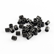 PE Fuse Beads, DIY Melty Beads, Tube, Black, 5x5mm, Hole: 3mm, about 8000pcs/500g(DIY-R013-14)