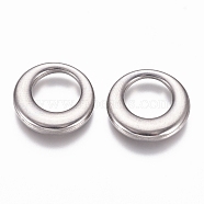 304 Stainless Steel Pendants, Ring, for Craft Jewelry Making, Stainless Steel Color, 15x3mm, Hole: 8mm(STAS-G218-05P-01)