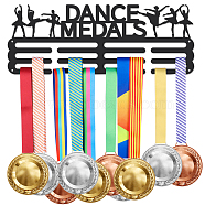 Sports Theme Iron Medal Hanger Holder Display Wall Rack, with Screws, Dancer Pattern, 150x400mm(ODIS-WH0021-602)