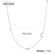 S925 Sterling Silver Rhinestones Letter C Necklace, Simple and Elegant Clavicle Chain for Women(EU2123-4)