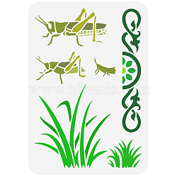 Plastic Drawing Painting Stencils Templates, for Painting on Scrapbook Fabric Tiles Floor Furniture Wood, Rectangle, Insect Pattern, 29.7x21cm(DIY-WH0396-249)
