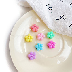 Opaque Acrylic Beads, Flower, Mixed Color, 15.1x14.6x8.5mm, Hole: 2.6mm, 450pcs/500g(OACR-K008-21)