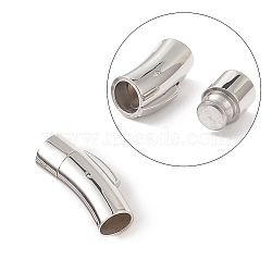 304 Stainless Steel Bayonet Clasps, Column, Stainless Steel Color, 30x12mm, Hole: 8mm(X-STAS-I013-8mm)