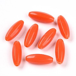 Opaque Acrylic Beads, Oval, Tomato, 21x8mm, Hole: 1.8mm, about: 675pcs/500g(SACR-T017-09)