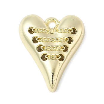 Alloy Pendants, Heart, Rack Plating, Golden, 23.5x19.5x5mm, Hole: 2mm