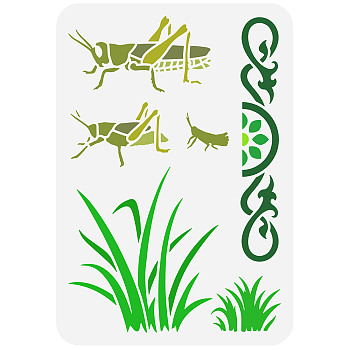 Plastic Drawing Painting Stencils Templates, for Painting on Scrapbook Fabric Tiles Floor Furniture Wood, Rectangle, Insect Pattern, 29.7x21cm