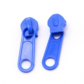 Plastic Zipper Slider, Garment Accessories, Oval, Royal Blue, 3.6x1.1x1.1cm