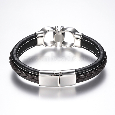 Men's Braided Leather Cord Bracelets(BJEW-H559-15G)-3
