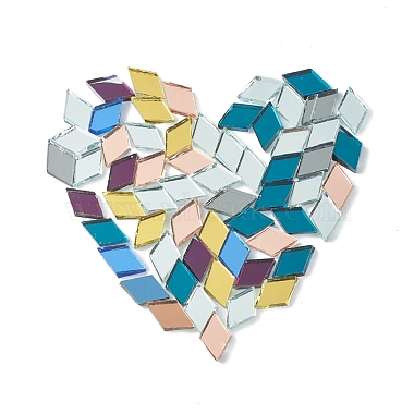Rhombus Mosaic Tiles Glass Cabochons(DIY-P045-12)-2