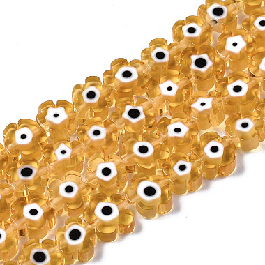 Goldenrod Flower Lampwork Beads