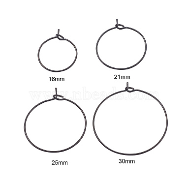 24Pcs 4 Size 316L Surgical Stainless Steel Hoop Earring Findings(X1-STAS-ZZ0001-03EB)-2