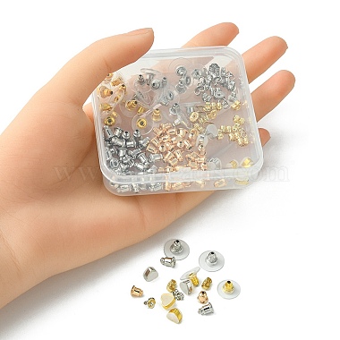 142Pcs 8 Style Brass & Silicone Earring Nuts(KK-YW0001-44)-4