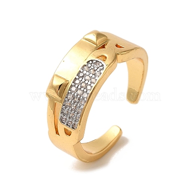 Clear Rectangle Brass+Cubic Zirconia Finger Rings