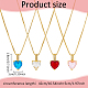 4Pcs 4 Colors Cubic Zirconia Heart Pendant Necklaces Set with Golden Brass Box Chains(NJEW-AN0001-78)-2