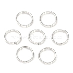 Brass Split Rings, Double Loops Jump Rings, Nickel Free, Platinum, 8x1.5mm, Inner Diameter: 6.5mm, Single Wire: 0.7mm(KK-N254-44B-P)