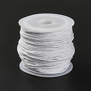 20M Waxed Cotton Cords, Multi-Ply Round Cord, Macrame Artisan String for Jewelry Making, White, 1mm, about 21.87 Yards(20m)/Roll(YC-YW0001-05-101)