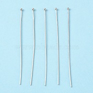 Brass Ball Head Pins, Nickel Free, Platinum Color, Size: about 0.6mm thick, 50mm long, head: 1.5mm(X-RP0.6X50MM-NF)