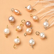 12Pcs 2 Colors Natural Cultured Freshwater Pearl Charms, with Platinum Brass Ball Head Pins, Oval, Platinum & Golden, 10~12x5.5~8x4~6mm, Hole: 2.3~2.7mm, 6pcs/color(FIND-YW0004-28)