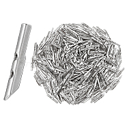 300Pcs Iron Folding Crimp Ends, Cord End Caps, Stainless Steel Color, 20x4x4mm(STAS-FH0001-86)