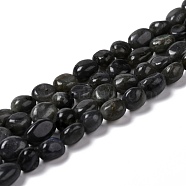 Natural Larvikite Beads Strands, Tumbled Stone, Nuggets, 7.5~9x7.5~8x3.5~6mm, Hole: 1mm, about 44pcs/strand, 15.16~15.75 inch(38.5~40cm)(G-F706-09B)