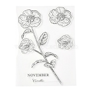 Silicone Clear Stamps, for Card Making Decoration DIY Scrapbooking, Flower Pattern, 19x14x0.3cm(DIY-A013-26)