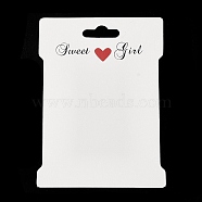 Paper Hair Tie Display Cards, Rectangle with Word Heart, WhiteSmoke, 11.1x7.95x0.05cm, Hole: 24x8mm(CDIS-M005-30)