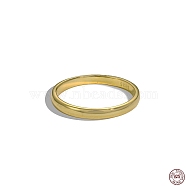 925 Sterling Silver Stackable Rings, Plain Band Rings, with S925 Stamp, Golden, US Size 7(17.3mm) , 2.5mm(RJEW-A019-02B-G)