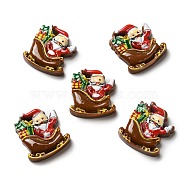 Christmas Opaque Resin Cabochons, Santa Claus, Coconut Brown, 19.5x17.5x4.5mm(RESI-K019-42)