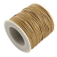 Eco-Friendly Waxed Cotton Thread Cords, Macrame Beading Cords, for Bracelet Necklace Jewelry Making, BurlyWood, 1mm, about 100yards/roll(YC-R008-1.0mm-278)