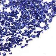 Piezo Glass Beads, No Hole Beads, Chip, Medium Blue, 1.5~2x1.5~2mm, about 440~450g/bag(PIEG-R001-D12)