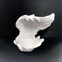 Wing Resin Display Base Stand Holder for Crystal, Crystal Sphere Stand, White, 10x6x8~8.5cm(WICR-PW0001-18A)