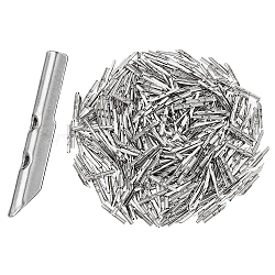 300Pcs Iron Folding Crimp Ends, Cord End Caps, Stainless Steel Color, 20x4x4mm(STAS-FH0001-86)