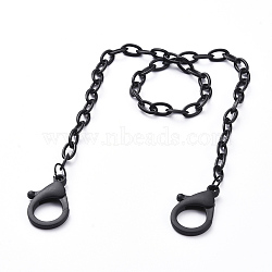 Personalized ABS Plastic Cable Chain Necklaces, Handbag Chains, with Plastic Lobster Claw Clasps, Black, 22.24 inch(56.5cm)(NJEW-JN03310-02)