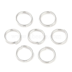 Brass Split Rings, Double Loops Jump Rings, Nickel Free, Platinum, 8x1.5mm, Inner Diameter: 6.5mm, Single Wire: 0.7mm(KK-N254-44B-P)