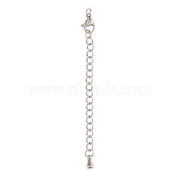 Stainless Steel Chain Extender, with Lobster Claw Clasps & Curb Chains, Stainless Steel Color, 50x3mm(STAS-CJ0001-183P)