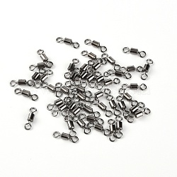 Brass Fishing Rolling Bearing Connector, Rolling Barrel Fishing, Fishing Swivels Tackle Accessories, Gunmetal, 10mm, 100pcs/bag(FIND-WH0048-25B-B)