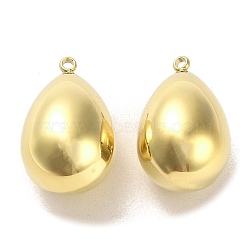 304 Stainless Steel Pendants, Teardrop Charms, Real 14K Gold Plated, 25x15mm, Hole: 1.8mm(STAS-L022-024G-01)
