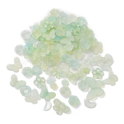 DIY Jewelry Making Finding Kit, Including Transparent Acrylic Charms and Beads, Frosted, Mixed Shapes, Medium Aquamarine, 11~30x12~41x3~9mm, Hole: 1~8mm, about 588pcs/500g(TACR-A004-04A)